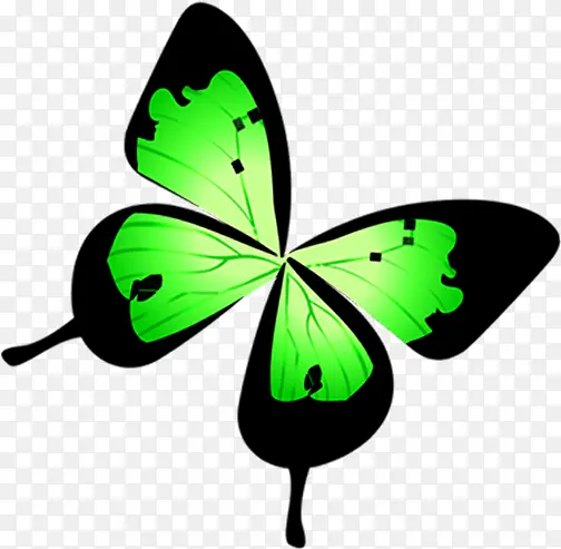 创意合成清晰的绿色蝴蝶造型