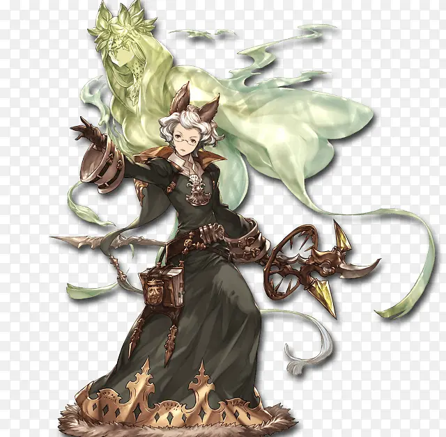 猫耳黑衣召唤师魔法师人物