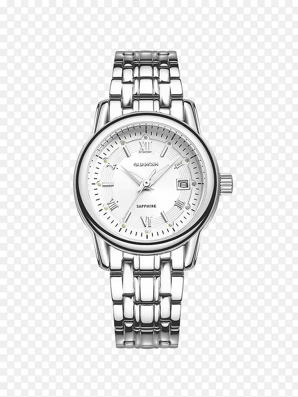 银白色金属手表