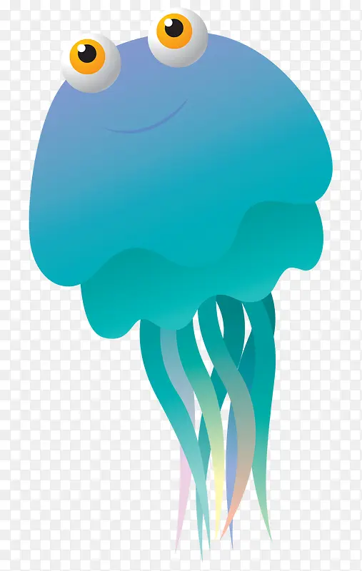 蓝绿可爱的海上章鱼