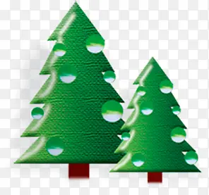 创意合成绿色的圣诞树元素露珠