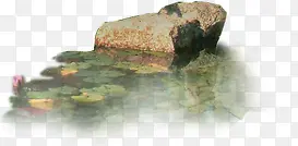 高清摄影在水上面的石头