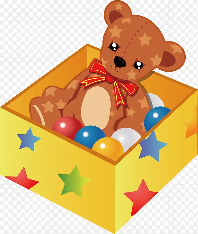 矢量箱子里的小熊