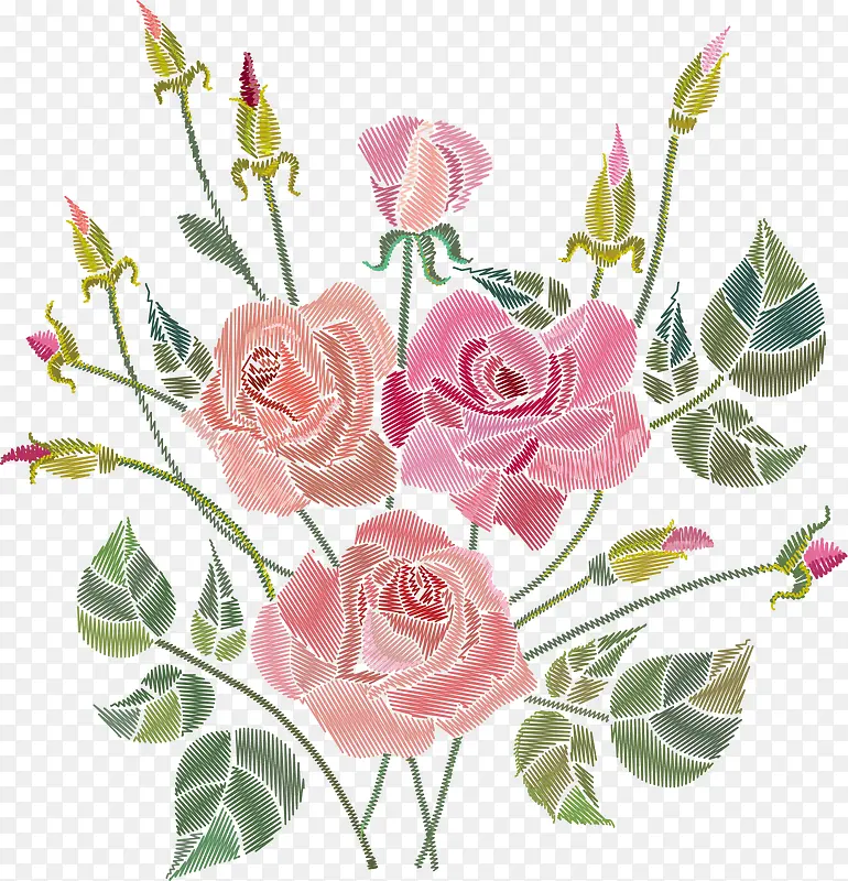 粉色清新玫瑰花图案