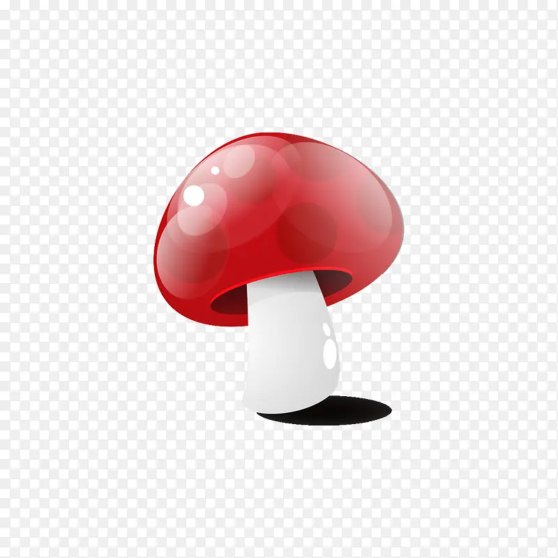红色圆顶小蘑菇可爱萌