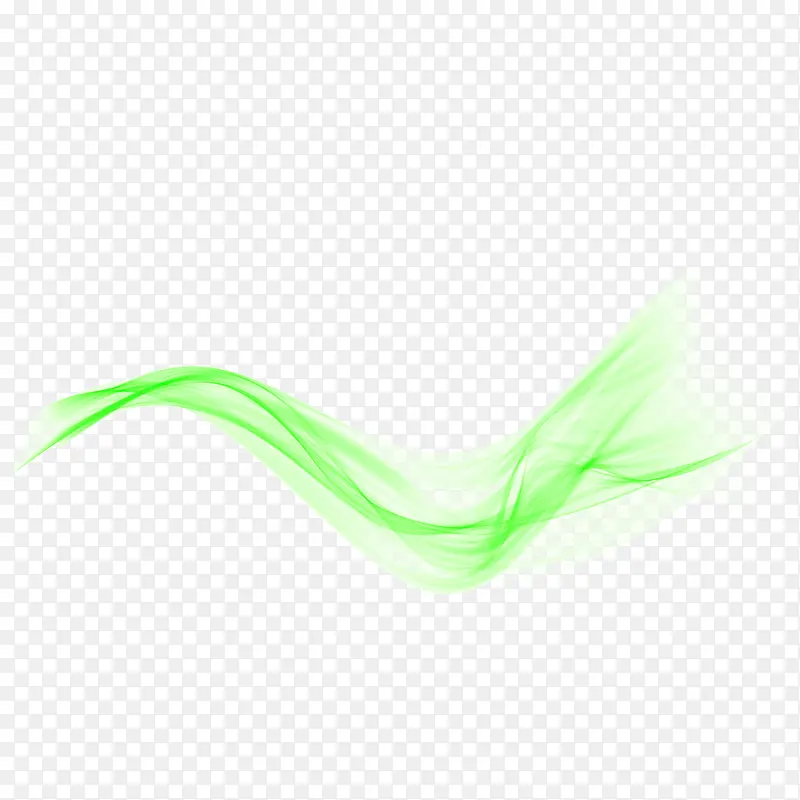 矢量绿色曲线波浪线