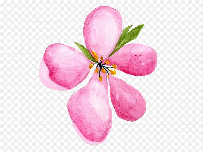卡通手绘粉色一朵花
