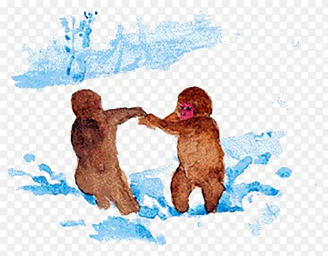 打雪仗的猴子