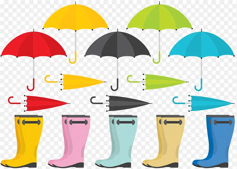 雨伞和雨靴