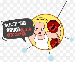 卡通的女汉子
