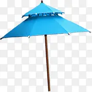 蓝色双层遮阳伞