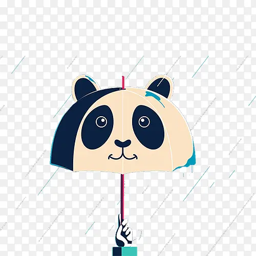 雨中的熊猫伞