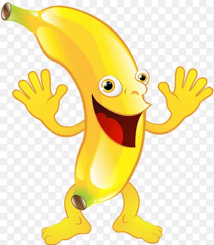 举着双手的卡通形象香蕉