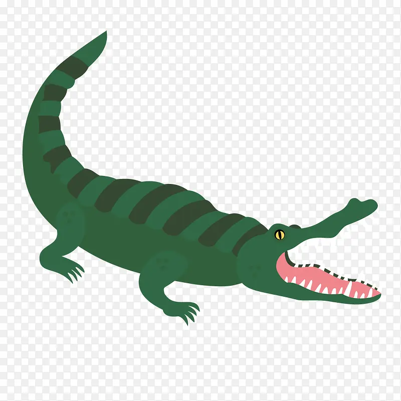 红绿色张嘴动物鳄鱼