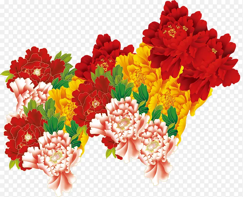 唯美彩色文艺中式花朵装饰