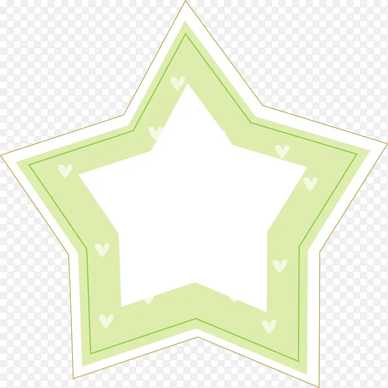 可爱绿色爱心星星框