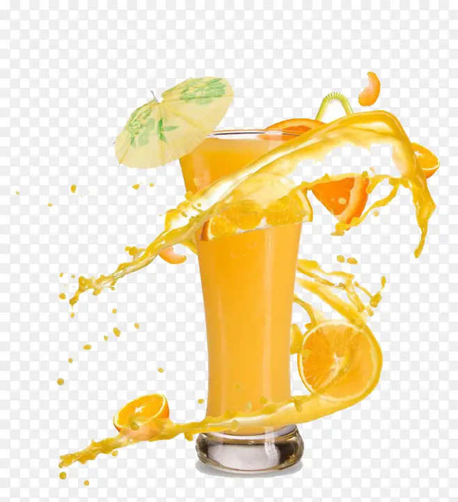 创意合成橙汁汽水
