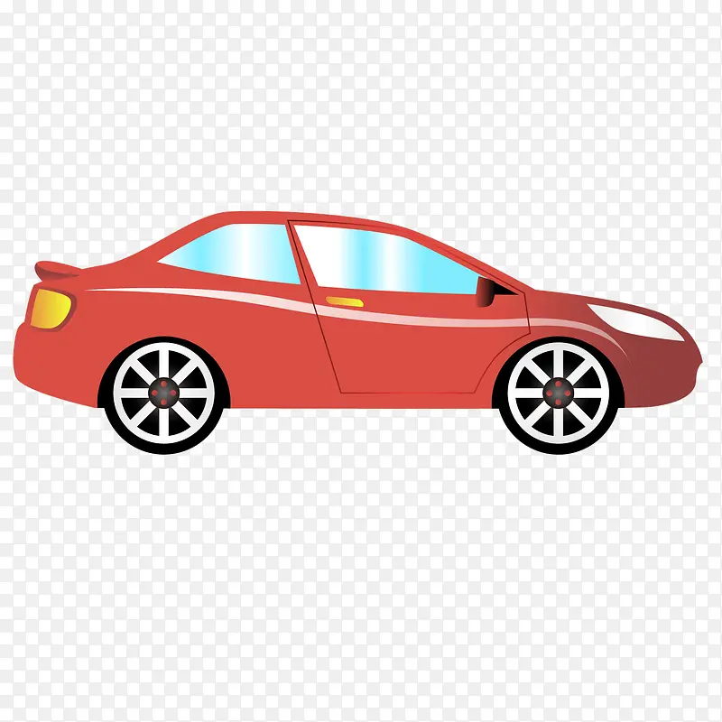 矢量车流红色时尚跑车