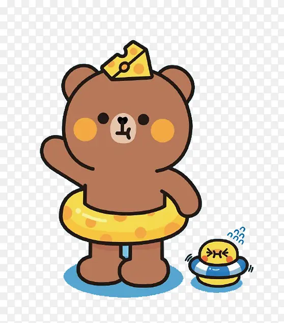 带游泳圈的小熊