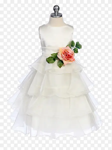 白色模特婚纱素材免抠