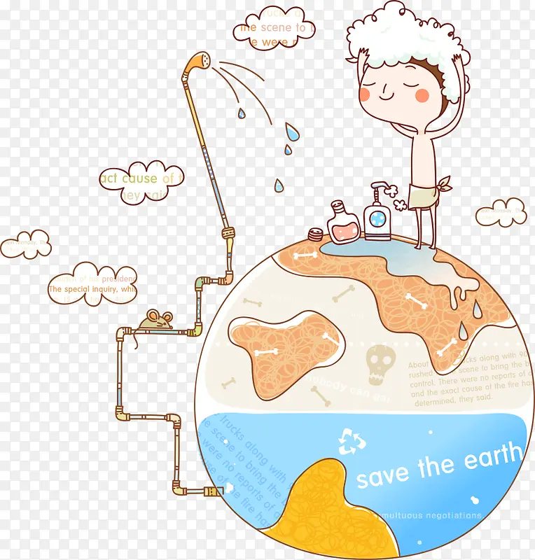 地球上的矢量小男孩