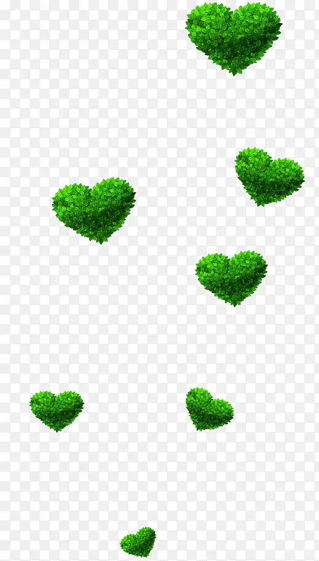 绿色爱心草丛漂浮素材