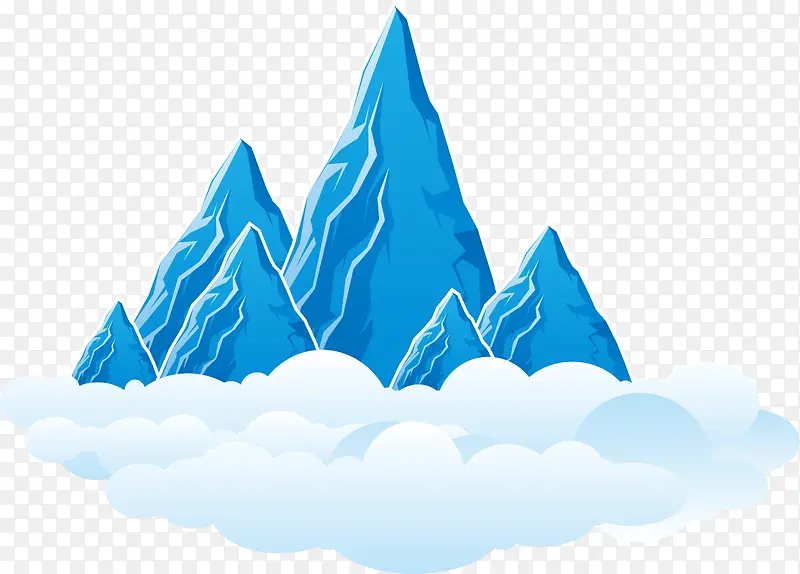 蓝色扁平化山峰图