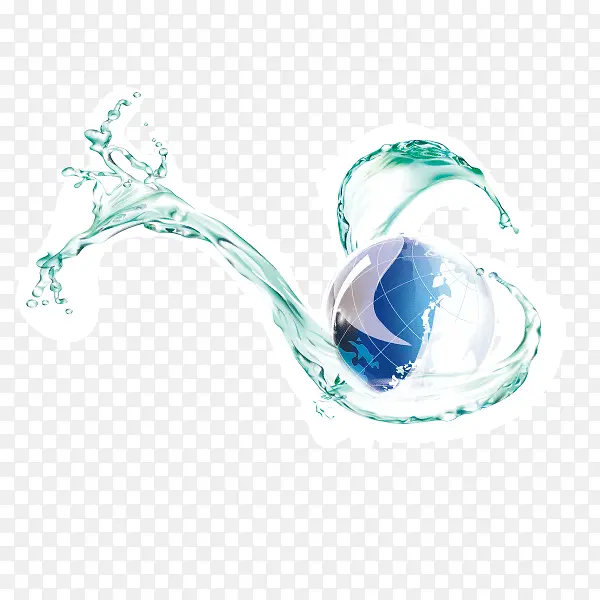 地球 水纹 波纹  水资源 矢量图