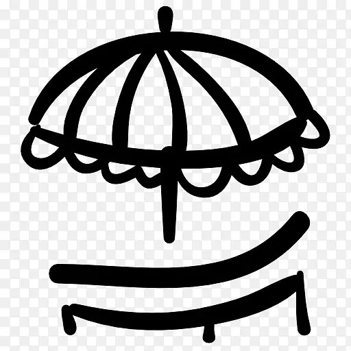 太阳伞躺椅图标