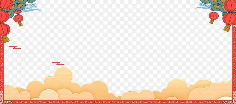 中国风祥云底纹海报边框