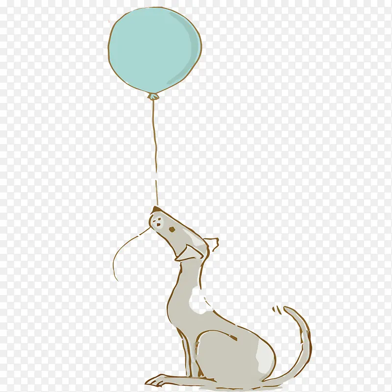 矢量叼着气球的狗素材