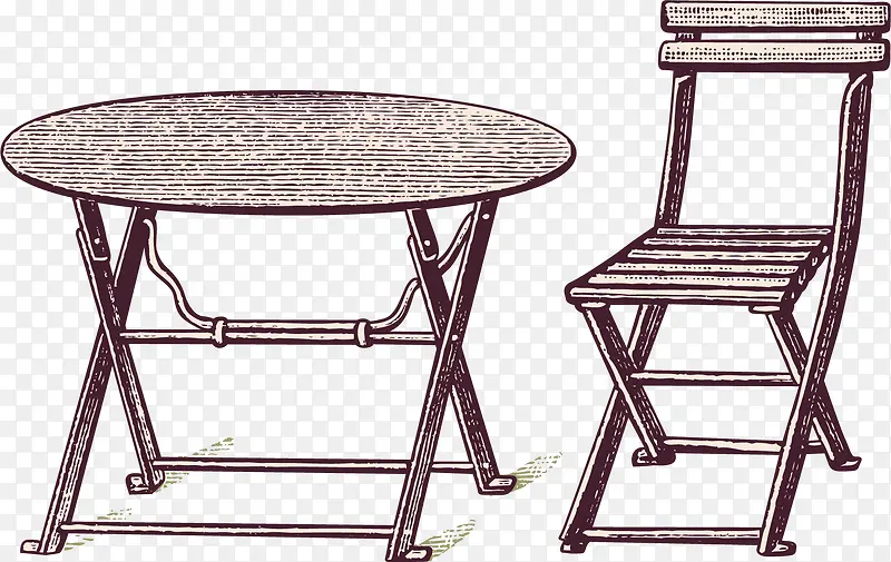 矢量手绘桌椅