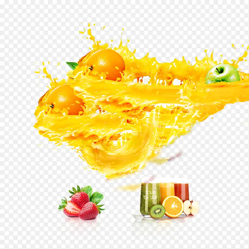 创意橙汁素材