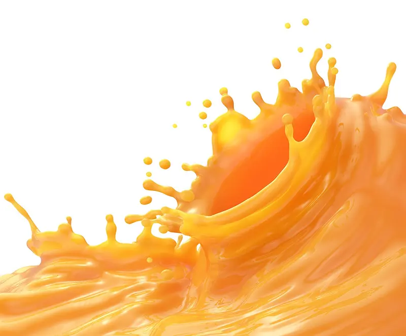 橙汁果汁飞溅效果元素