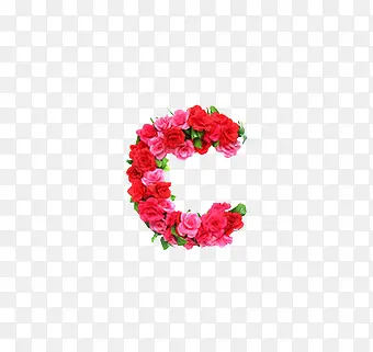 c英文字母花朵元素
