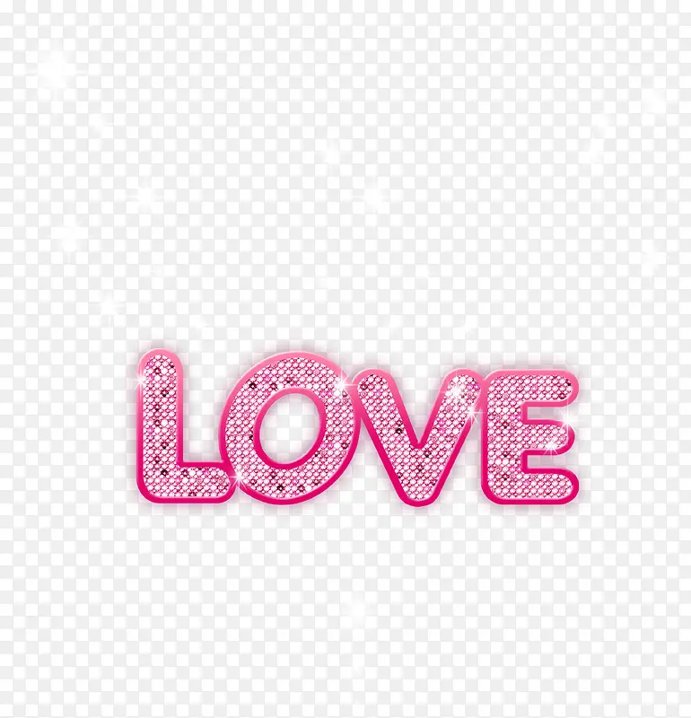 粉色亮片love