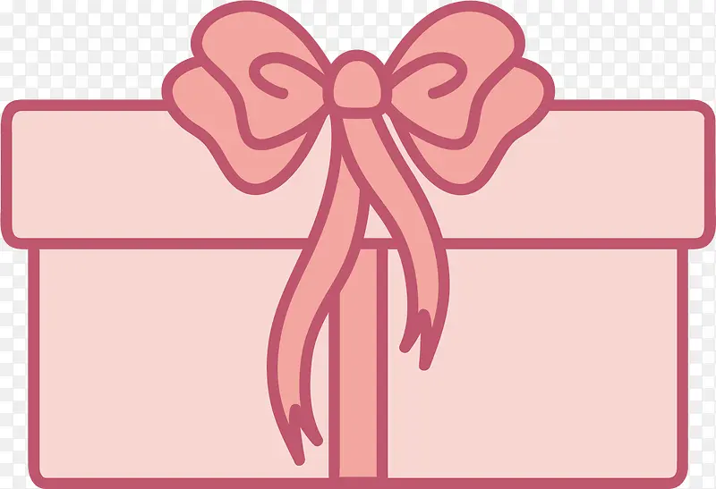 手绘粉色礼物盒