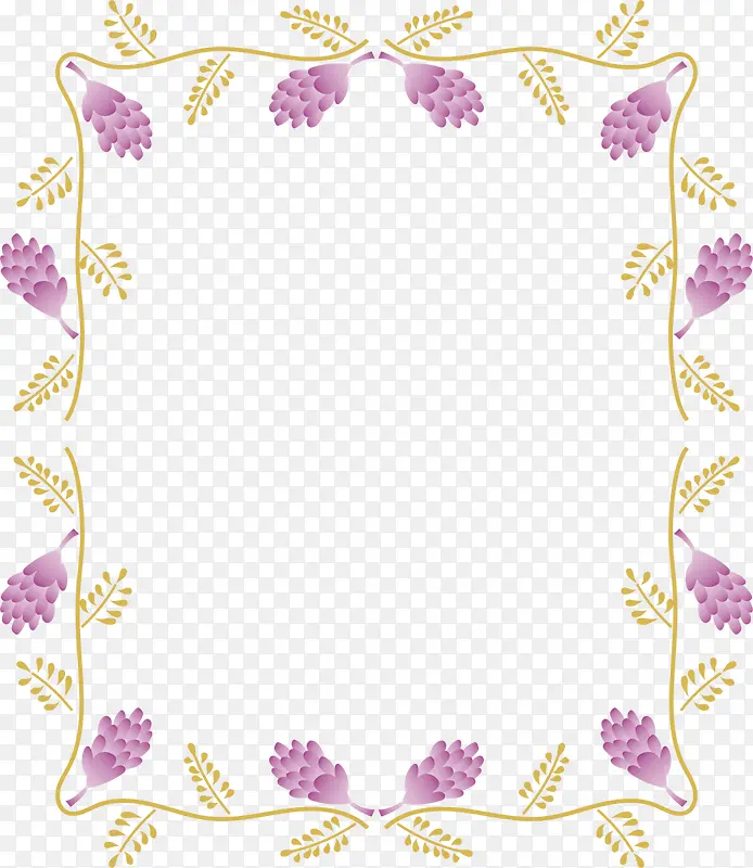 紫色美丽花环框架
