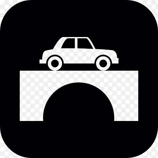 车在桥上一个圆形的广场图标