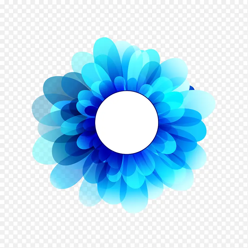 矢量蓝色立体花朵