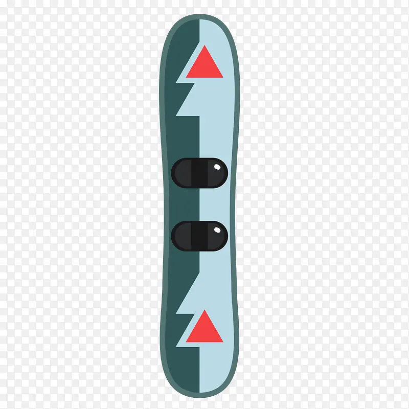 灰色卡通冬季滑雪滑板