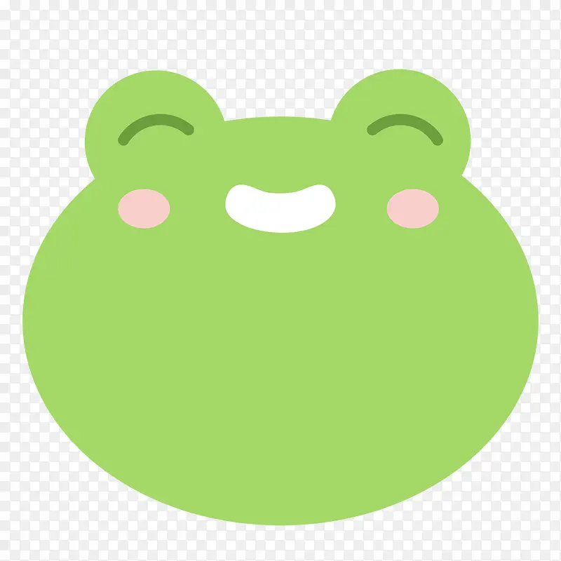 绿色圆弧青蛙笑容表情
