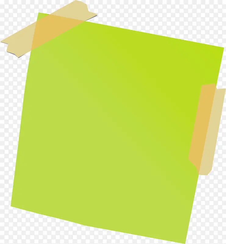 绿色便利贴和黄色胶带