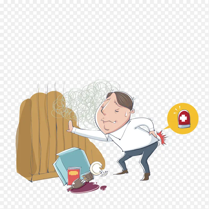 扶墙痛苦的男子PNG图片素材下载_图片编号qzoxwadj-免抠素材网