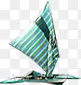 夏日海报沙滩海上卡通帆船
