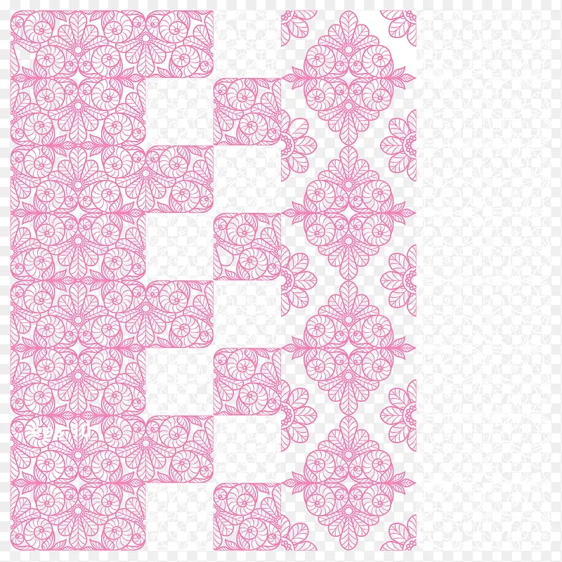粉红色复古设计花纹矢量