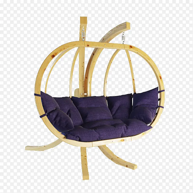 椭圆形木制坐垫吊椅