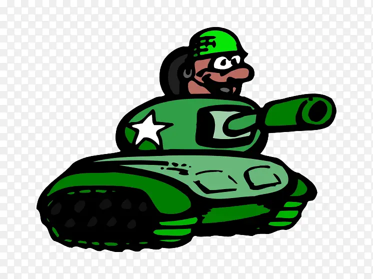 卡通绿色坦克