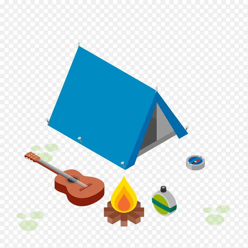 矢量 蓝色帐篷