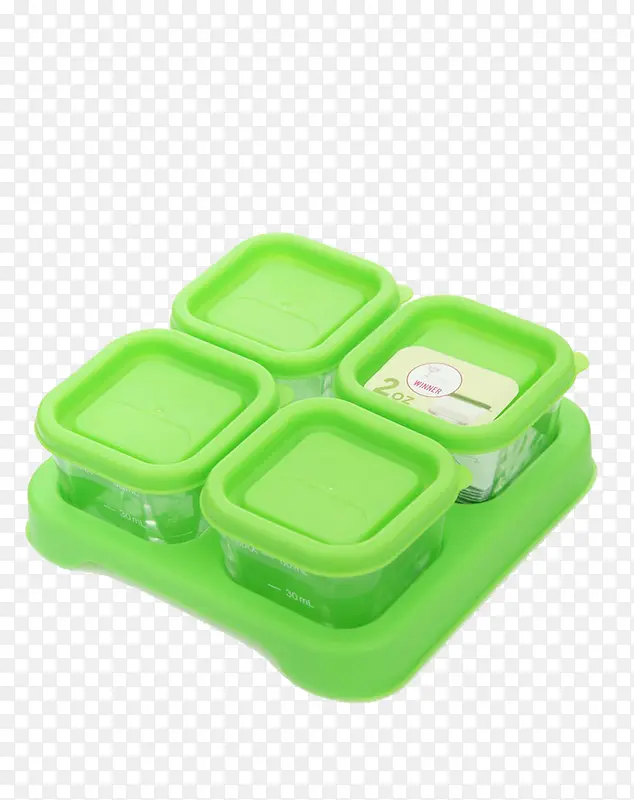 玻璃食物存储盒绿色